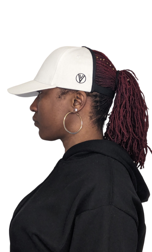 Half Black Half White Backless Cap