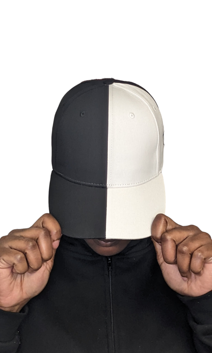 Half Black Half White Backless Cap